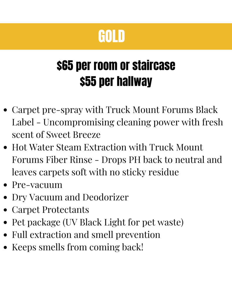 Raleigh Carpet Cleaning Gold Package