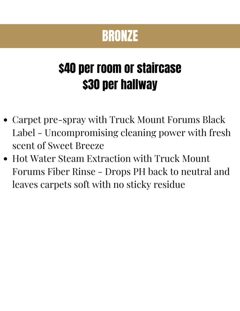 Raleigh Carpet Cleaning Bronze Package